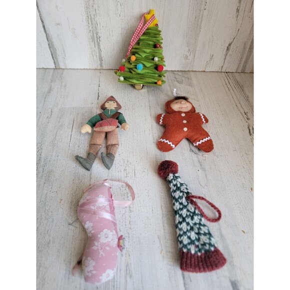Vintage plush child drummer tree stocking Xmas ornament ballerina - Picture 1 of 6